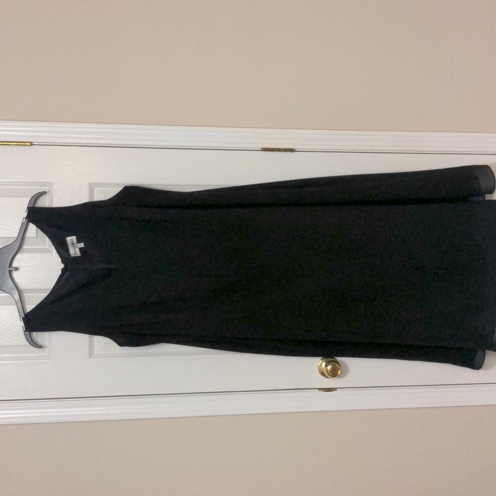 Plus Maxi Length V-Neck Black Dress